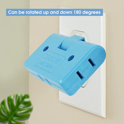 3 Port 180 Degree Rotatable US Plug Socket Converter US Extension Plug Multi-Plug Portable Electrical Plugs Travel Power Adapter