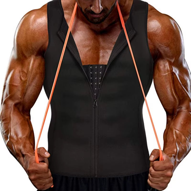 Men Compression Vest for Slimming Sauna Sweat Body Shaper Tight Undershirt Tummy Control Girdle Weight Loss Waist Trainer Tops