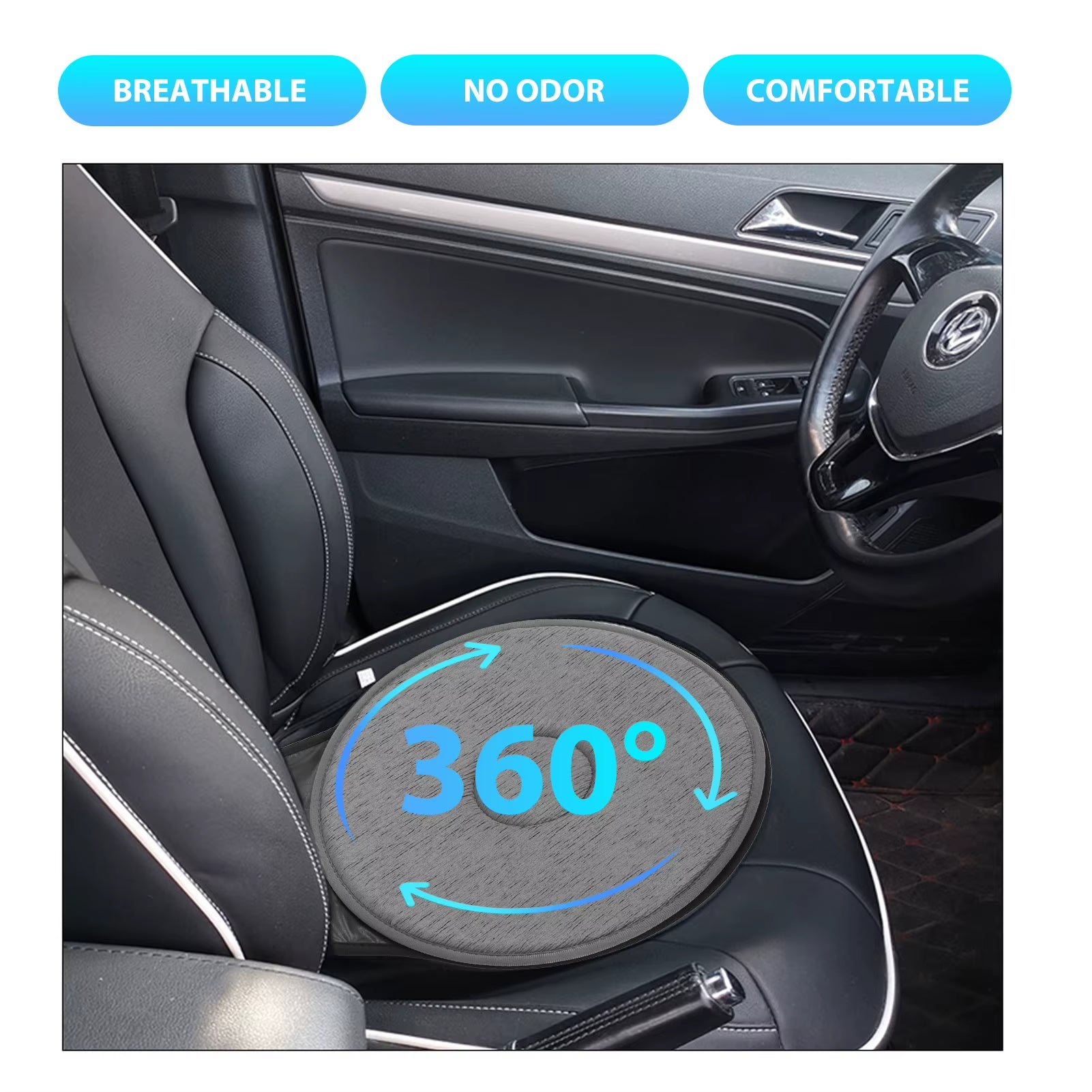 Car Seat Cushion Portable Soft Breathable 360 Degree Rotation Seat Cushion for Elderly Pregnant Women Rotating Car Seat Cushion