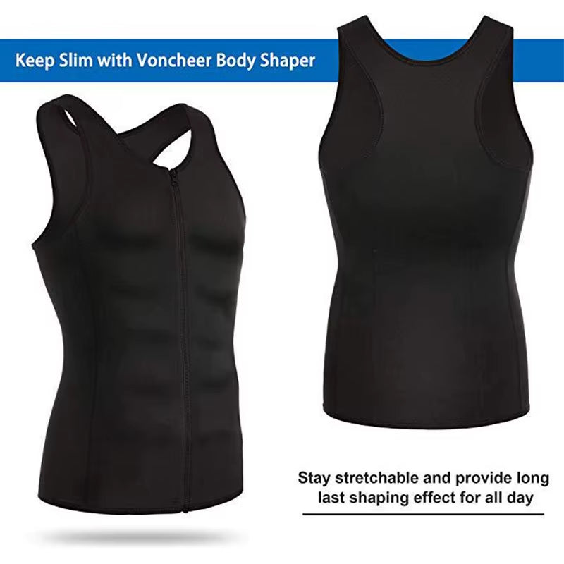 Men Compression Vest for Slimming Sauna Sweat Body Shaper Tight Undershirt Tummy Control Girdle Weight Loss Waist Trainer Tops
