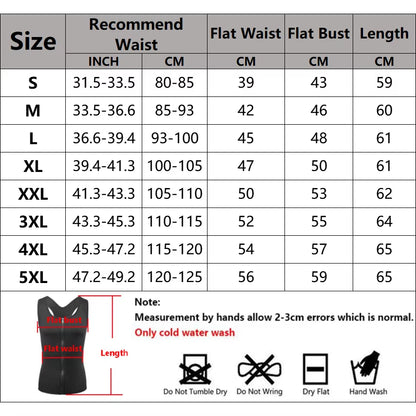 Men Compression Vest for Slimming Sauna Sweat Body Shaper Tight Undershirt Tummy Control Girdle Weight Loss Waist Trainer Tops