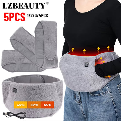 1-5PCS 3-Levels Electric Heating Pad Cold-Proof Uterine Belt Cold-Proof Hand Waist Warming Pad USB Recharging Abdominal Warmer